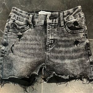 Flying Monkey Black Distressed Kids Shorts